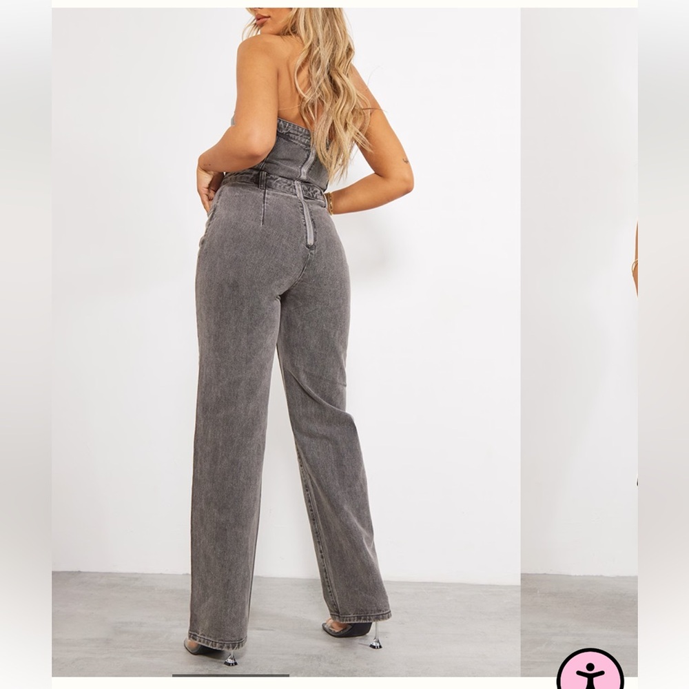 Pretty Little Thing Bandeau Denim Jumpsuit - Picture 2 of 14